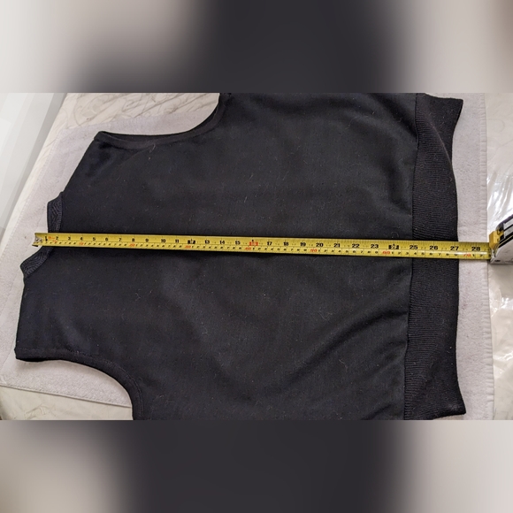 Vintage Wool Navy/Black V-neck Vest, Silky Lined, Buttons, Pockets, L - Picture 6 of 11